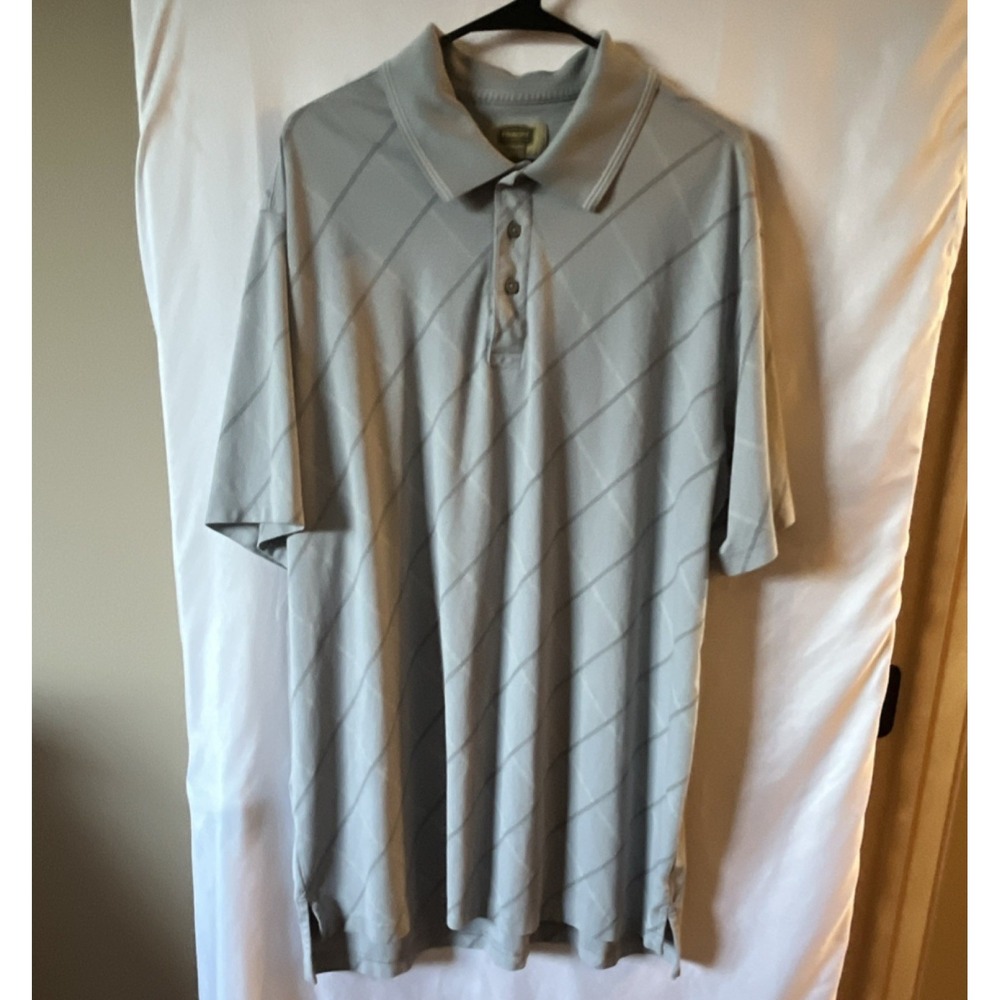 Foundry Polo Shirt Gray Argyle Quick Dry Short Sleeve Men's Size 2XLT